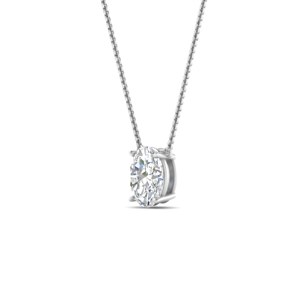 Oval 4 Prong Solitaire Pendant