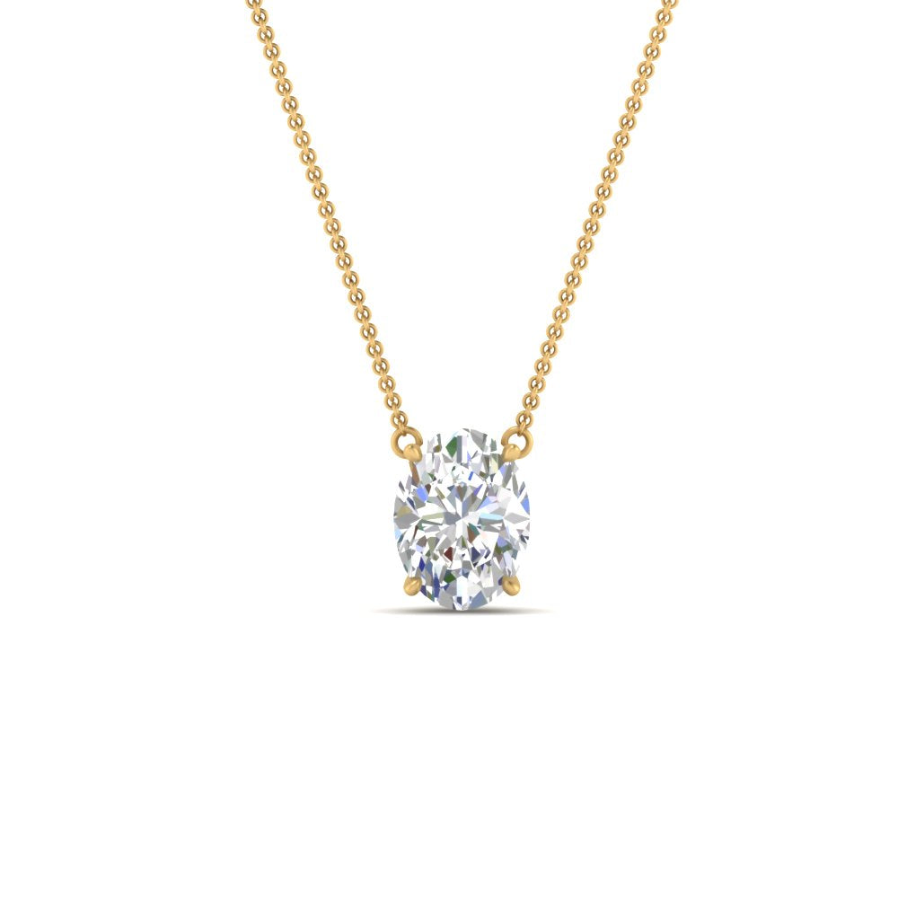 Oval 4 Prong Solitaire Pendant