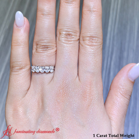 1 Carat Oval 5 Stone Classic Wedding Band