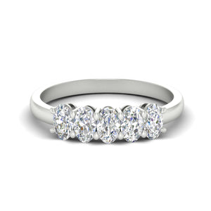1 Carat Oval 5 Stone Classic Wedding Band