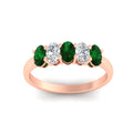 Thumbnail 18 - 1-carat-oval-shaped-emerald-5-stone-ring-in-rose-gold-fdwb8008ovgemgrangle5-1.00ct-nl-rg.jpg
