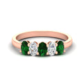 Thumbnail 16 - 1-carat-oval-shaped-emerald-5-stone-ring-in-rose-gold-fdwb8008ovgemgrsleep-1.00ct-nl-rg.jpg