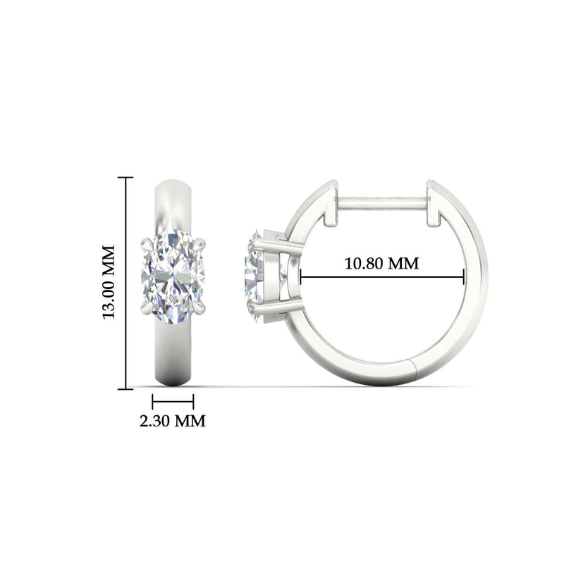 1 Carat Solitaire Diamond Huggie Hoop Earrings
