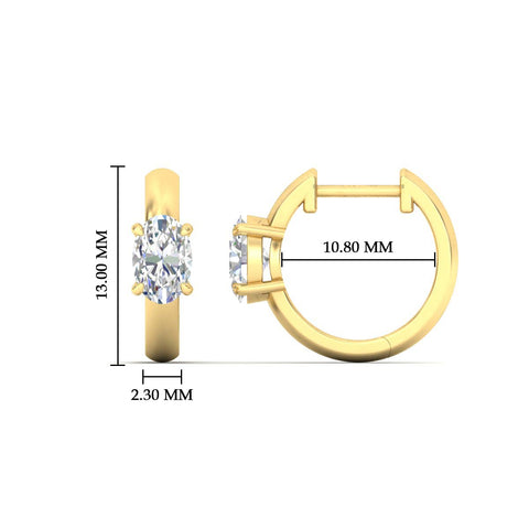1 Carat Solitaire Diamond Huggie Hoop Earrings