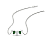 Load image into Gallery viewer, 1-carat-pear-5-diamond-pendant-necklace-with-emerald-in-FD-PD11130PE-1.00CT-GEMGR-NL-WG
