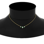 Load image into Gallery viewer, 1-carat-pear-5-diamond-pendant-necklace-with-emerald-in-FD-PD11130PE-1.00CT-GEMGR-NL-YG
