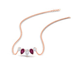 Load image into Gallery viewer, 1-carat-pear-5-diamond-pendant-necklace-with-pink-sapphire-in- FD-PD11130PE-1.00CT-GSADRPI-NL-RG
