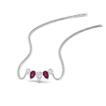 Load image into Gallery viewer, 1-carat-pear-5-diamond-pendant-necklace-with-pink-sapphire-in- FD-PD11130PE-1.00CT-GSADRPI-NL-WG
