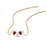 Load image into Gallery viewer, 1-carat-pear-5-diamond-pendant-necklace-with-ruby-in-FD-PD11130PE-1.00CT-GRUDR-NL-YG
