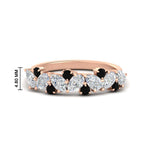 Load image into Gallery viewer, 1-carat-pear-and-round-black-diamond-half-eternity-wedding-band-in-rose-gold-FD9174BGBLACK-1.00CT-NL-RG-HW
