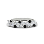 Load image into Gallery viewer, 1-carat-pear-and-round-black-diamond-half-eternity-wedding-band-in-white-gold-FD9174BGBLACK-1.00CT-NL-WG

