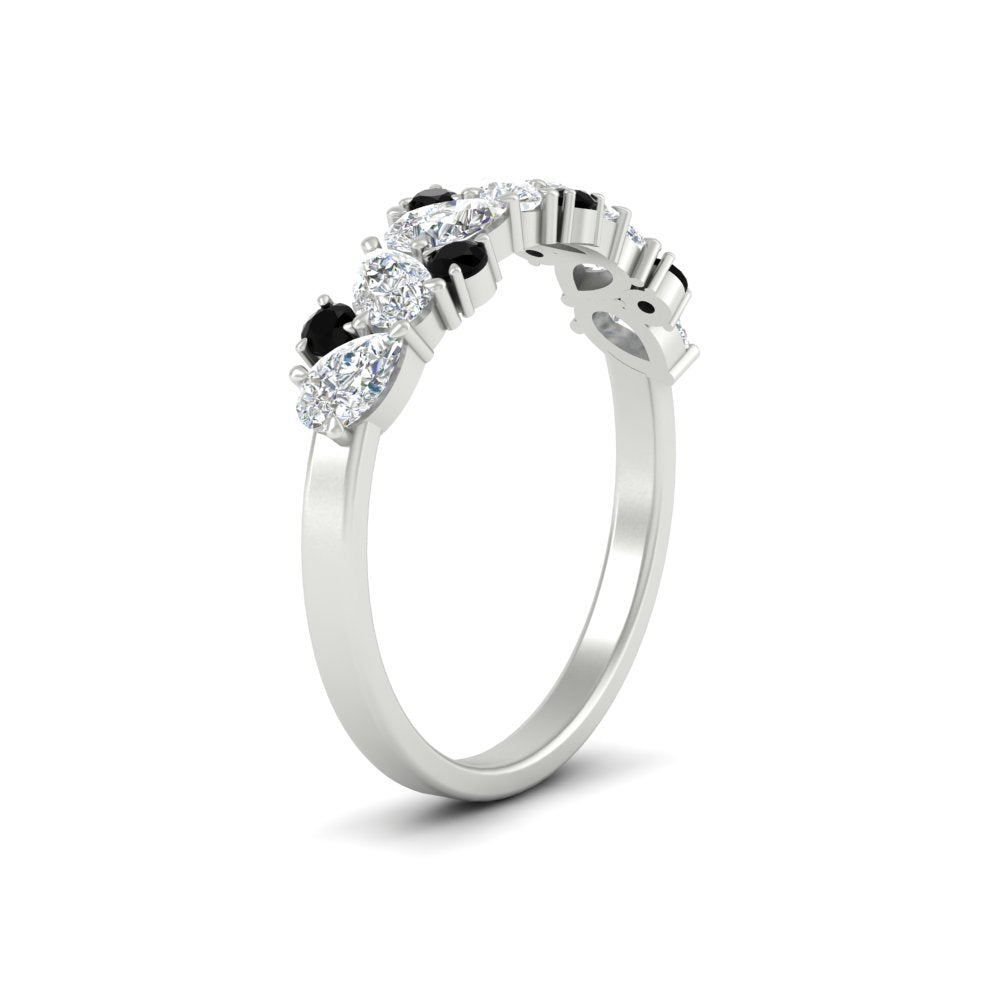 1-carat-pear-and-round-black-diamond-half-eternity-wedding-band-in-white-gold-FD9174BGBLACKANGLE2-1.00CT-NL-WG