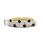 Load image into Gallery viewer, 1-carat-pear-and-round-black-diamond-half-eternity-wedding-band-in-yellow-gold-FD9174BGBLACK-1.00CT-NL-YG-HW
