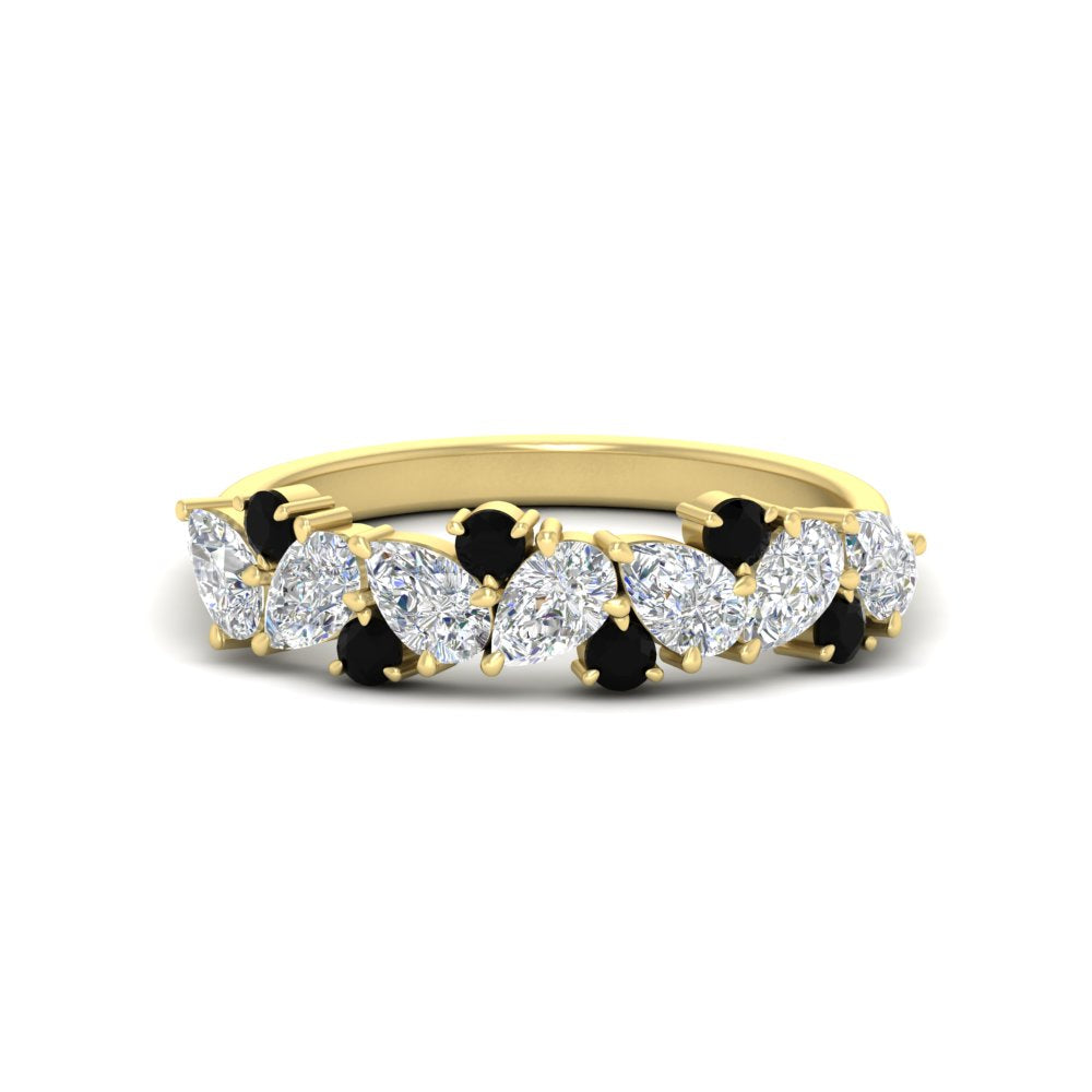 1-carat-pear-and-round-black-diamond-half-eternity-wedding-band-in-yellow-gold-FD9174BGBLACK-1.00CT-NL-YG