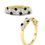 Load image into Gallery viewer, 1-carat-pear-and-round-black-diamond-half-eternity-wedding-band-in-yellow-gold-FD9174BGBLACKANGLE3-1.00CT-NL-YG
