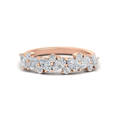 1 Carat Pear And Round Half Eternity Band