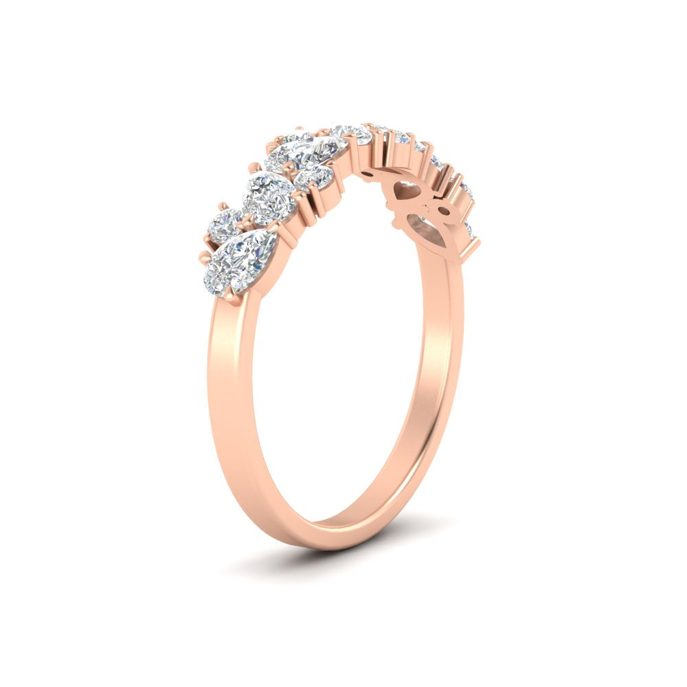 1-carat-pear-and-round-diamond-half-eternity-wedding-band-in-rose-gold-FD9174BANGLE2-1.00CT-NL-RG