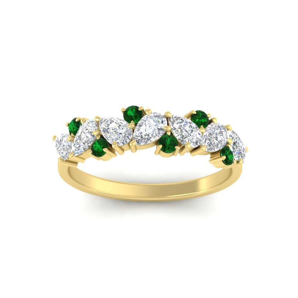 1-carat-pear-and-round-emerald-half-eternity-wedding-band-in-yellow-gold-FD9174BGEMGRANGLE5-1.00CT-NL-YG