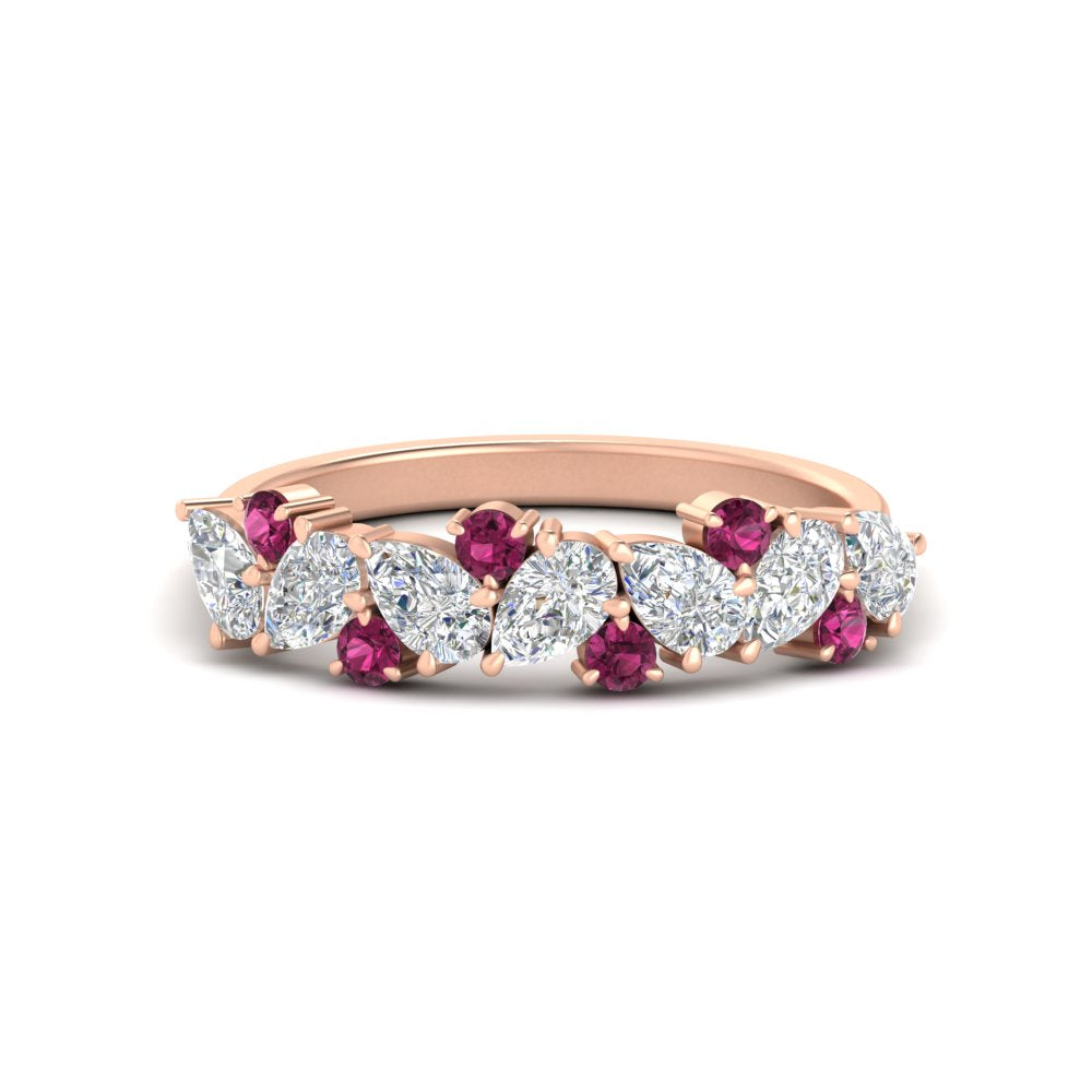 1-carat-pear-and-round-pink-sapphire-half-eternity-wedding-band-in-rose-gold-FD9174BGSADRPI-1.00CT-NL-RG