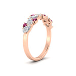 Load image into Gallery viewer, 1-carat-pear-and-round-pink-sapphire-half-eternity-wedding-band-in-rose-gold-FD9174BGSADRPIANGLE2-1.00CT-NL-RG
