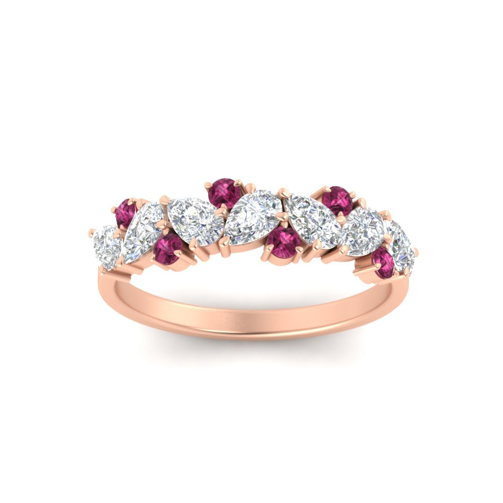 1-carat-pear-and-round-pink-sapphire-half-eternity-wedding-band-in-rose-gold-FD9174BGSADRPIANGLE5-1.00CT-NL-RG