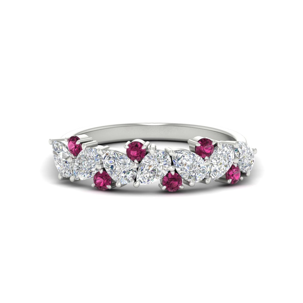 1-carat-pear-and-round-pink-sapphire-half-eternity-wedding-band-in-white-gold-FD9174BGSADRPI-1.00CT-NL-WG