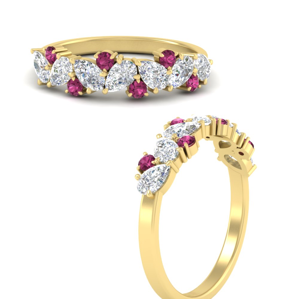 1-carat-pear-and-round-pink-sapphire-half-eternity-wedding-band-in-yellow-gold-FD9174BGSADRPIANGLE3-1.00CT-NL-YG