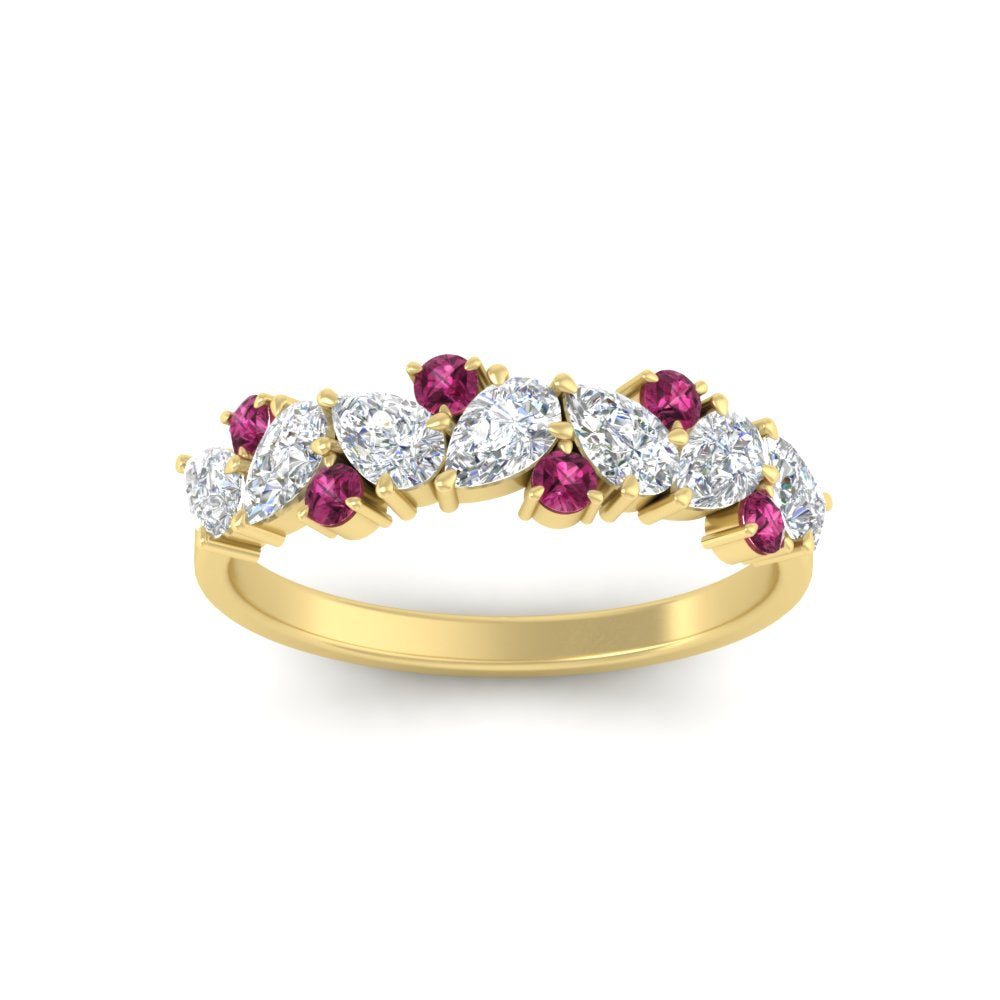1-carat-pear-and-round-pink-sapphire-half-eternity-wedding-band-in-yellow-gold-FD9174BGSADRPIANGLE5-1.00CT-NL-YG
