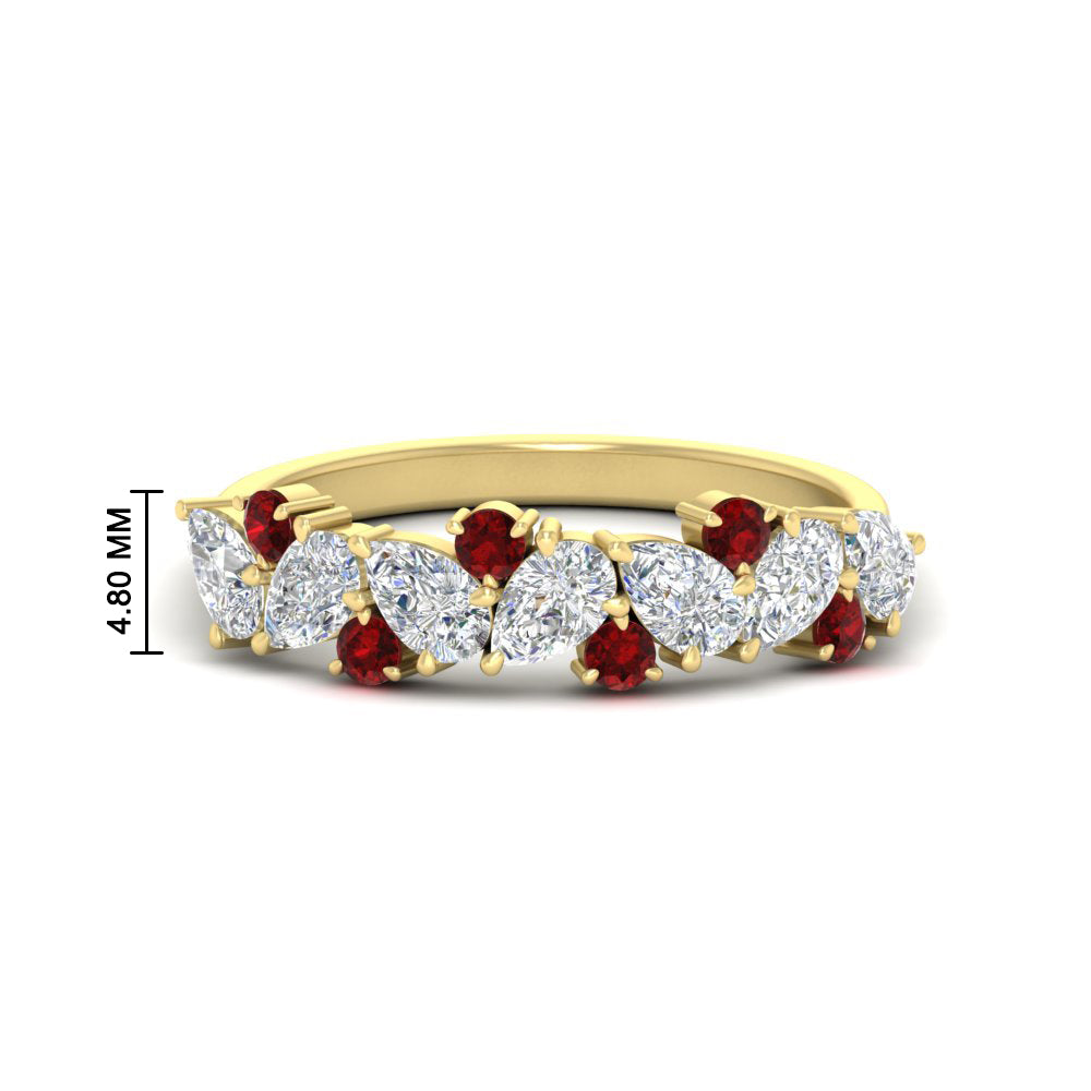 1-carat-pear-and-round-ruby-half-eternity-wedding-band-in-yellow-gold-FD9174BGRUDR-1.00CT-NL-YG-HW