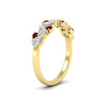Load image into Gallery viewer, 1-carat-pear-and-round-ruby-half-eternity-wedding-band-in-yellow-gold-FD9174BGRUDRANGLE2-1.00CT-NL-YG
