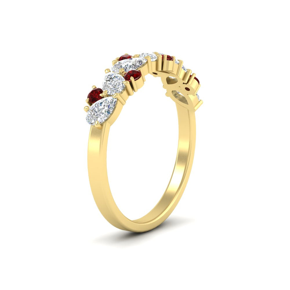 1-carat-pear-and-round-ruby-half-eternity-wedding-band-in-yellow-gold-FD9174BGRUDRANGLE2-1.00CT-NL-YG