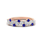 Load image into Gallery viewer, 1-carat-pear-and-round-sapphire-half-eternity-wedding-band-in-rose-gold-FD9174BGSABL-1.00CT-NL-RG
