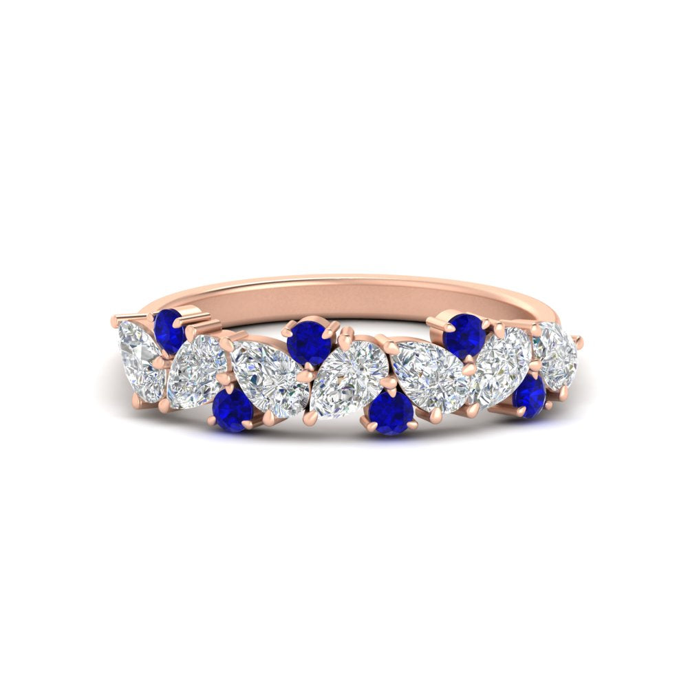 1-carat-pear-and-round-sapphire-half-eternity-wedding-band-in-rose-gold-FD9174BGSABL-1.00CT-NL-RG
