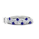 Load image into Gallery viewer, 1-carat-pear-and-round-sapphire-half-eternity-wedding-band-in-white-gold-FD9174BGSABL-1.00CT-NL-WG-HW

