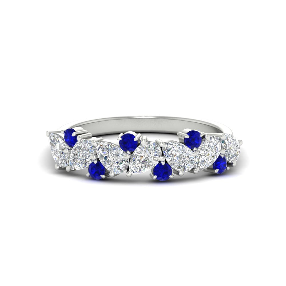 1-carat-pear-and-round-sapphire-half-eternity-wedding-band-in-white-gold-FD9174BGSABL-1.00CT-NL-WG