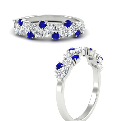 1-carat-pear-and-round-sapphire-half-eternity-wedding-band-in-white-gold-FD9174BGSABLANGLE3-1.00CT-NL-WG