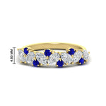 Load image into Gallery viewer, 1-carat-pear-and-round-sapphire-half-eternity-wedding-band-in-yellow-gold-FD9174BGSABL-1.00CT-NL-YG-HW
