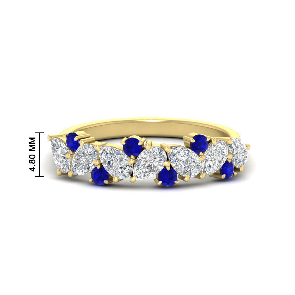 1-carat-pear-and-round-sapphire-half-eternity-wedding-band-in-yellow-gold-FD9174BGSABL-1.00CT-NL-YG-HW