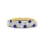 Load image into Gallery viewer, 1-carat-pear-and-round-sapphire-half-eternity-wedding-band-in-yellow-gold-FD9174BGSABL-1.00CT-NL-YG

