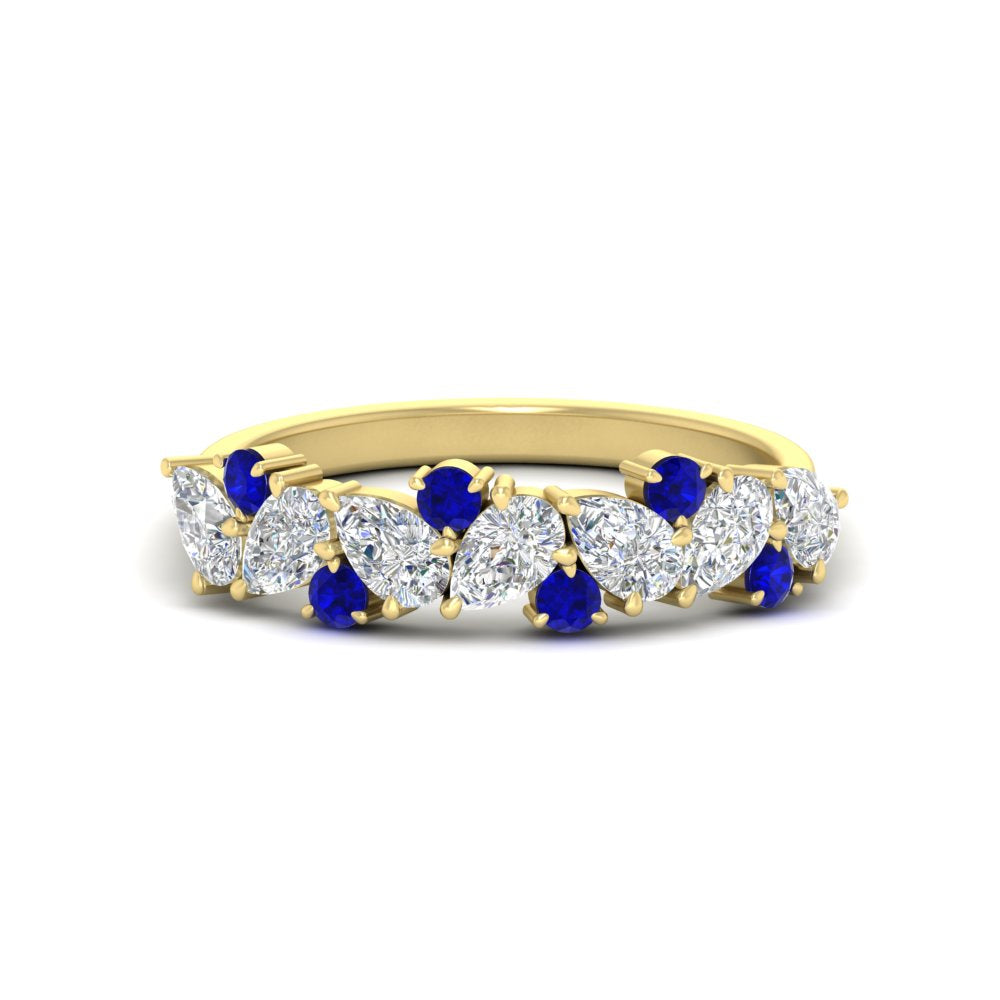 1-carat-pear-and-round-sapphire-half-eternity-wedding-band-in-yellow-gold-FD9174BGSABL-1.00CT-NL-YG
