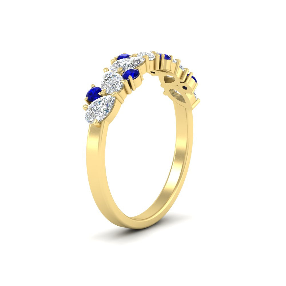1-carat-pear-and-round-sapphire-half-eternity-wedding-band-in-yellow-gold-FD9174BGSABLANGLE2-1.00CT-NL-YG