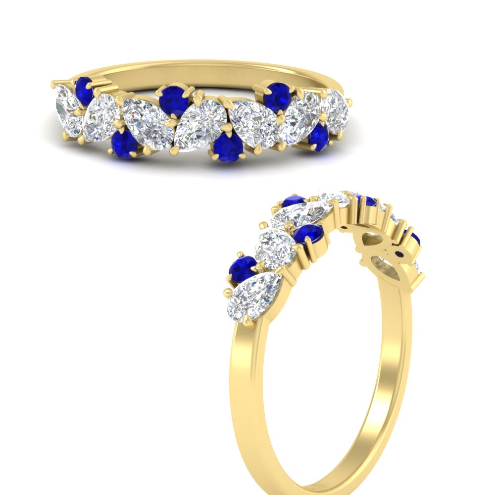 1-carat-pear-and-round-sapphire-half-eternity-wedding-band-in-yellow-gold-FD9174BGSABLANGLE3-1.00CT-NL-YG