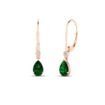 Load image into Gallery viewer, 1-carat-pear-drop-leverback-emerald-earrings-in-rose-gold-FDEAR11124GEMGR-0.83CT-NL-RG.jpg

