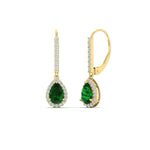 Load image into Gallery viewer, 1-carat-pear-shape-emerald-halo-diamond-lever-back-earrings-in-yellow-gold-FDEAR-11235PEGEMGRANGLE1-1.00CT-NL-YG.jpg

