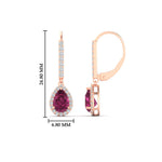 Load image into Gallery viewer, 1-carat-pear-shape-pink-sapphire-halo-diamond-lever-back-earrings-in-rose-gold-FDEAR-11235PEGSADRPIANGLE1-1.00CT-NL-RG.jpg

