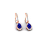 Load image into Gallery viewer, 1-carat-pear-shape-sapphire-halo-diamond-lever-back-earrings-in-rose-gold-FDEAR-11235PEGSABLANGLE1-1.00CT-NL-RG.jpg
