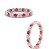 Load image into Gallery viewer, 1-carat-pink-sapphire-bezel-eternity-ring-in-rose-gold-FDEWB10558-0.05CTGSADRPIANGLE3-NL-RG