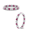 Load image into Gallery viewer, 1-carat-pink-sapphire-bezel-eternity-ring-in-white-gold-FDEWB10558-0.05CTGSADRPIANGLE3-NL-WG