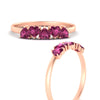 Load image into Gallery viewer, 1-carat-pink-sapphire-heart-shape-five-stone-wedding-ring-in-rose-gold-FD9600HTBGSADRPIANGLE3-1.00CT-NL-RG
