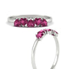 Load image into Gallery viewer, 1-carat-pink-sapphire-heart-shape-five-stone-wedding-ring-in-white-gold-FD9600HTBGSADRPIANGLE3-1.00CT-NL-WG